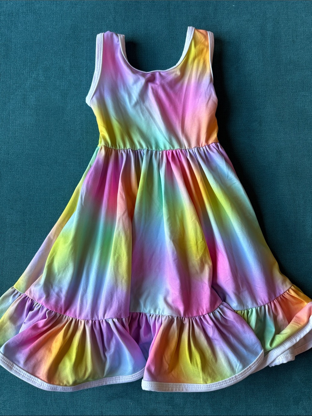Girlhood by Little Stocking Co Girls Rainbow Sleeveless Twirl Dress - Multicolor